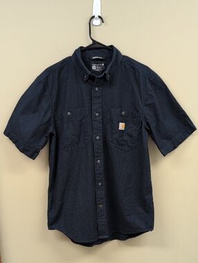 Carhartt Men's Rugged Flex Relaxed Fit Midweight Canvas Short Sleeve  Shirt M